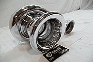 Precision Turbo Aluminum Turbo Housing AFTER Chrome-Like Metal Polishing and Buffing Services