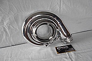 Borg Warner Aluminum Turbocharger Compressor Housing AFTER Chrome-Like Metal Polishing and Buffing Services / Restoration Services 