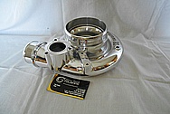 Borg Warner Aluminum Turbocharger Compressor Housing AFTER Chrome-Like Metal Polishing and Buffing Services - Aluminum Polishing