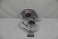 TWO Precision Turbo Aluminum Turbo Housings AFTER Chrome-Like Metal Polishing - Aluminum Polishing