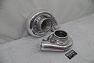 TWO Precision Turbo Aluminum Turbo Housings AFTER Chrome-Like Metal Polishing - Aluminum Polishing