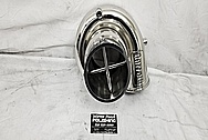 On 3 Performance Aluminum Turbo Housing AFTER Chrome-Like Metal Polishing and Buffing Services - Aluminum Polishing