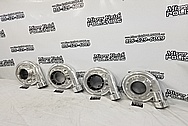 (4) 6,000 Horsepower PRI Show Aluminum Cast Turbo Housings AFTER Chrome-Like Metal Polishing and Buffing Services - Aluminum Polishing