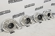 (4) 6,000 Horsepower PRI Show Aluminum Cast Turbo Housings AFTER Chrome-Like Metal Polishing and Buffing Services - Aluminum Polishing