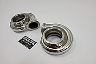 Borg Warner Aluminum Turbo Compressor Housing BEFORE Chrome-Like Metal Polishing and Buffing Services / Restoration Services - Aluminum Polishing - Turbo Polishing - Custom Paint 