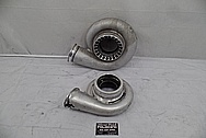 TWO Precision Turbo Aluminum Turbo Housings BEFORE Chrome-Like Metal Polishing - Aluminum Polishing