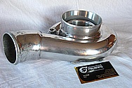 Aluminum Turbocharger Compressor Housing BEFORE Chrome-Like Metal Polishing and Buffing Services / Restoration Services