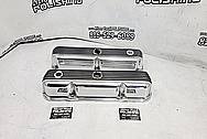 Aluminum Finned Valve Covers (Not Recessed Areas) AFTER Chrome-Like Metal Polishing and Buffing Services / Restoration Services - Aluminum Polishing Services - Valve Cover Polishing 