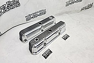 Aluminum Finned Valve Covers (Not Recessed Areas) AFTER Chrome-Like Metal Polishing and Buffing Services / Restoration Services - Aluminum Polishing Services - Valve Cover Polishing 