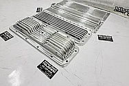 Aluminum Finned Valve Covers (Not Recessed Areas) AFTER Chrome-Like Metal Polishing and Buffing Services / Restoration Services - Aluminum Polishing Services - Valve Cover Polishing 