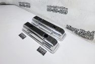 Aluminum Finned Valve Covers AFTER Chrome-Like Metal Polishing and Buffing Services / Restoration Services - Aluminum Polishing - Valve Cover Polishing Plus Custom Painting Services