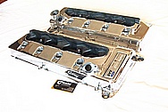 Chevy Corvette Aluminum Valve Covers AFTER Chrome-Like Metal Polishing and Buffing Services Plus Custom Painting Services 