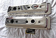 Chevrolet Corvette Aluminum Engine Valve Covers AFTER Chrome-Like Metal Polishing and Buffing Services Plus Painting Services 