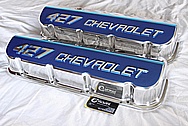 Chevrolet 427 Aluminum Valve Covers AFTER Chrome-Like Metal Polishing and Buffing Services Plus Painting Services