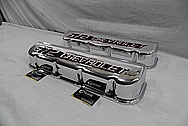 572 Chevorlet Aluminum Valve Covers AFTER Chrome-Like Metal Polishing and Buffing Services / Restoration Services