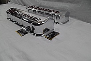 572 Chevorlet Aluminum Valve Covers AFTER Chrome-Like Metal Polishing and Buffing Services / Restoration Services