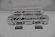 Chevrolet 572 Big Block Chevy Aluminum Valve Covers AFTER Chrome-Like Metal Polishing and Buffing Services - Aluminum Polishing Plus Custom Painting Services 
