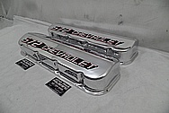 Chevrolet 572 Big Block Chevy Aluminum Valve Covers AFTER Chrome-Like Metal Polishing and Buffing Services - Aluminum Polishing Plus Custom Painting Services 