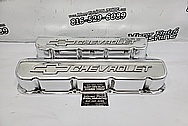 Chevrolet Aluminum Valve Covers AFTER Chrome-Like Polishing and Buffing - Aluminum Polishing - Valve Cover Polishing Plus Custom Accent Painting Service 