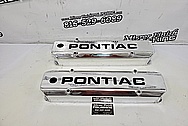 Pontiac Aluminum Valve Covers AFTER Chrome-Like Polishing and Buffing - Aluminum Polishing - Valve Cover Polishing Plus Custom Accent Painting Service