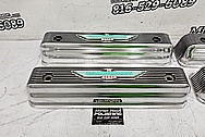 1957 Ford Thunderbird Aluminum Valve Covers AFTER Chrome-Like Metal Polishing and Buffing Services / Restoration Services - Aluminum Polishing Plus Custom Painting Service