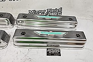 1957 Ford Thunderbird Aluminum Valve Covers AFTER Chrome-Like Metal Polishing and Buffing Services / Restoration Services - Aluminum Polishing Plus Custom Painting Service