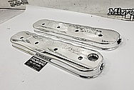 Pontiac Aluminum Valve Covers AFTER Chrome-Like Metal Polishing and Buffing Services - Aluminum Polishing - Valve Cover Polishing Plus Custom CNC Engraving Services 