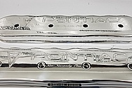 Pontiac Aluminum Valve Covers AFTER Chrome-Like Metal Polishing and Buffing Services - Aluminum Polishing - Valve Cover Polishing Plus Custom CNC Engraving Services 