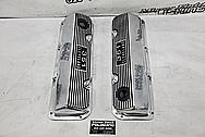 351 Cleveland Aluminum Valve Covers AFTER Chrome-Like Metal Polishing - Aluminum Polishing - Valve Cover Polishing