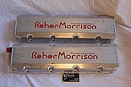 Roeher Morrison Racing Engines V8 Aluminum Valve Covers BEFORE Chrome-Like Metal Polishing and Buffing Services