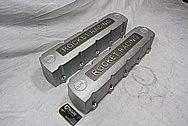 Rocket Racing Aluminum V8 Valve Covers BEFORE Chrome-Like Metal Polishing and Buffing Services / Restoration Services / Painting Services 