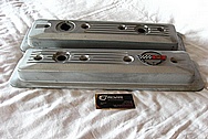 Chevrolet Corvette Aluminum Valve Covers BEFORE Chrome-Like Metal Polishing and Buffing Services / Restoration Services Plus Custom Painting Services 