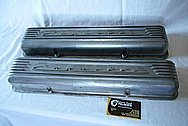 Chevy Corvette Aluminum Engine Valve Covers BEFORE Chrome-Like Metal Polishing and Buffing Services / Restoration Services / Custom Painting Services 