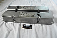 Indy Performance Aluminum V8 Engine Valve Covers BEFORE Chrome-Like Metal Polishing and Buffing Services / Restoration Services