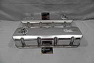 V8 Sheet Metal Valve Covers BEFORE Chrome-Like Metal Polishing and Buffing Services / Restoration Services 