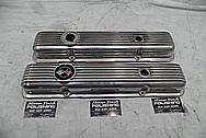 Chevrolet Corvette Aluminum Valve Covers BEFORE Chrome-Like Metal Polishing and Buffing Services - Aluminum Polishing Plus Custom Painting Services