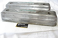 Vintage Aluminum Ford Thunderbird Aluminum Valve Covers BEFORE Chrome-Like Metal Polishing and Buffing Services