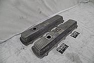 Hardin Marine Aluminum Valve Cover BEFORE Chrome-Like Metal Polishing and Buffing Services - Aluminum Polishing Plus Custom Painting Services 