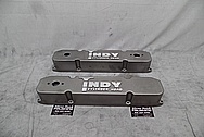 Indy Cylinder Head Aluminum Valve Covers BEFORE Chrome-Like Metal Polishing and Buffing Services - Aluminum Polishing Services PLUS Custom Painting Services 