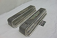 1965 Ford Thunderbird Aluminum Valve Covers BEFORE Chrome-Like Metal Polishing and Buffing Services - Aluminum Polishing - Valve Cover Polishing - Plus Custom Painting Services