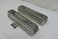 1965 Ford Thunderbird Aluminum Valve Covers BEFORE Chrome-Like Metal Polishing and Buffing Services - Aluminum Polishing - Valve Cover Polishing - Plus Custom Painting Services