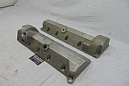 Ford Aluminum Valve Covers BEFORE Chrome-Like Metal Polishing and Buffing Services - Aluminum Polishing - Valve Cover Polishing