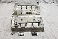 2003 Ford Mustang Cobra Aluminum DOHC Valve Covers BEFORE Chrome-Like Metal Polishing and Buffing Services / Restoration Services - Aluminum Polishing 