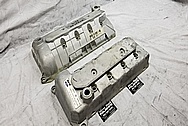 2003 Ford Mustang Cobra Aluminum DOHC Valve Covers BEFORE Chrome-Like Metal Polishing and Buffing Services / Restoration Services - Aluminum Polishing 