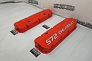 572 Chevrolet Aluminum Valve Covers BEFORE Chrome-Like Metal Polishing - Aluminum Polishing Services