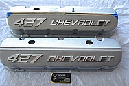 Big Block Chevy V8 Aluminum Valve Covers BEFORE Chrome-Like Metal Polishing and Buffing Services
