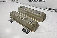 1956 Ford Thunderbird Valve Covers BEFORE Chrome-Like Metal Polishing and Buffing Services / Restoration Services - Aluminum Polishing - Valve Cover Polishing - Plus Custom Painting Services 