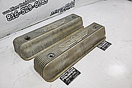1956 Ford Thunderbird Valve Covers BEFORE Chrome-Like Metal Polishing and Buffing Services / Restoration Services - Aluminum Polishing - Valve Cover Polishing - Plus Custom Painting Services 