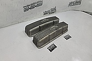 Edelbrock Aluminum Valve Covers BEFORE Chrome-Like Metal Polishing - Aluminum Polishing - Valve Cover Polishing Services - Plus Custom Painting Services 