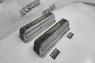 1957 Ford Thunderbird Aluminum Valve Covers BEFORE Chrome-Like Metal Polishing - Aluminum Polishing - Valve Cover Polishing Services Plus Custom Painting Services 